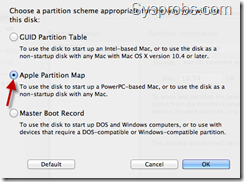 what partition map for installing windows on mac