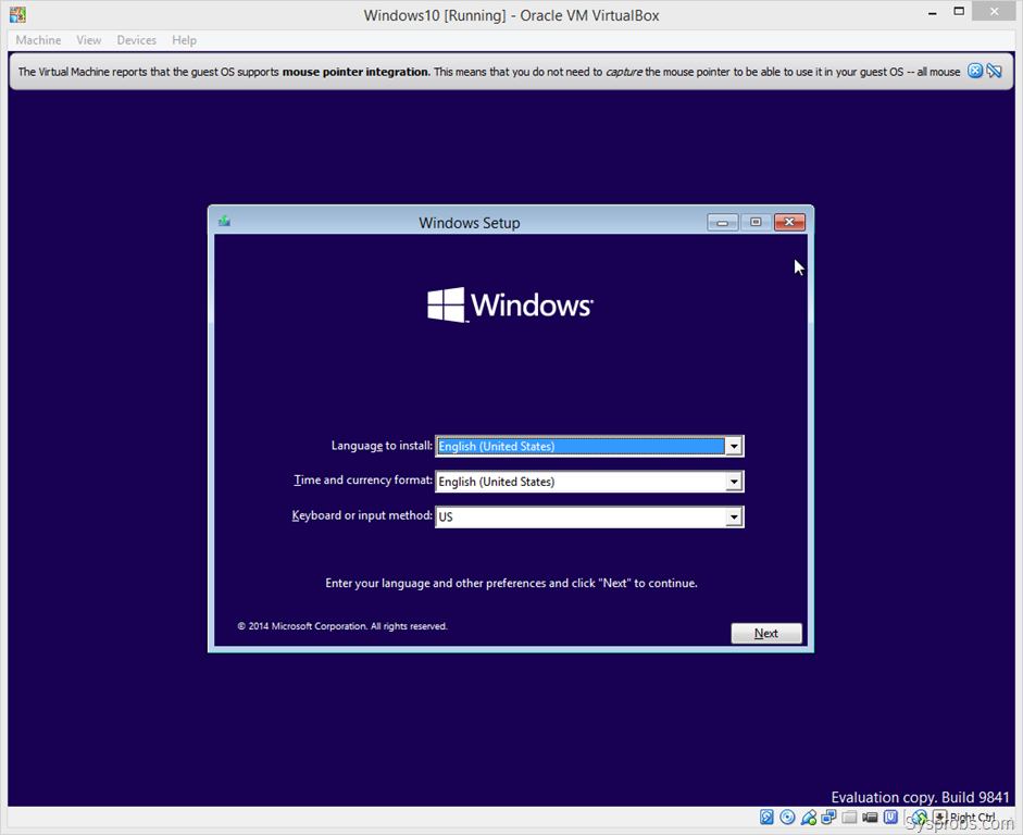 download windows 10 virtualbox image