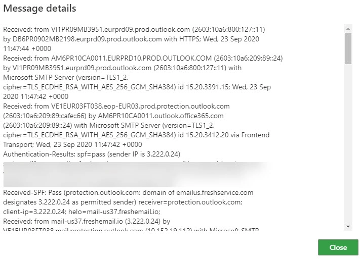 O365 Header Data For IP Tracing