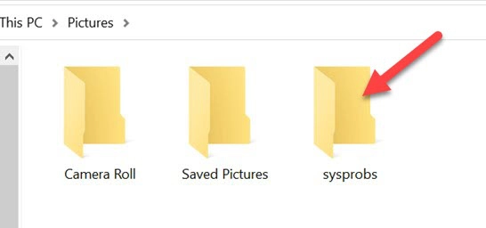 Created Folder