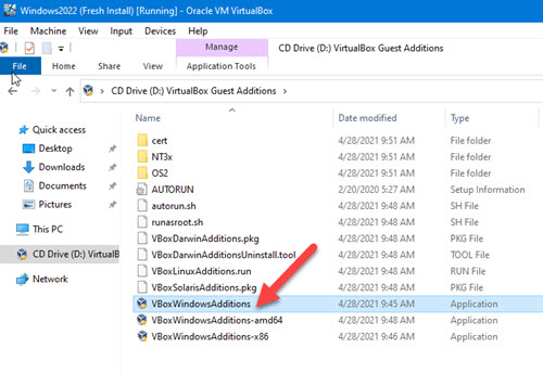 virtualbox guest additions download server 2019