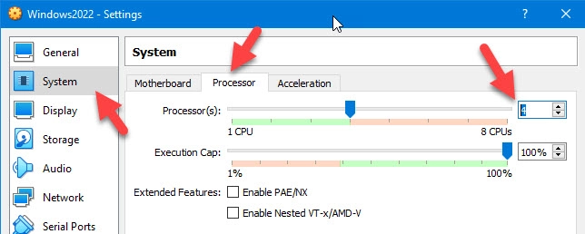 Processor Settings