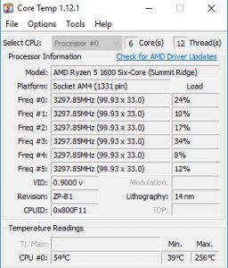 cpu temp monitor windows 10 intel core i3