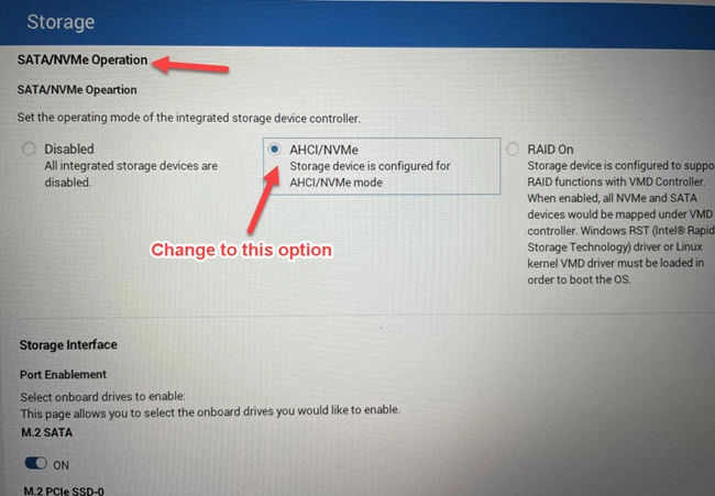 Change SATA Operation