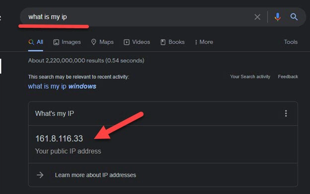 What Is My Ip In Google