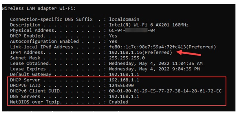 Ipconfig All Options