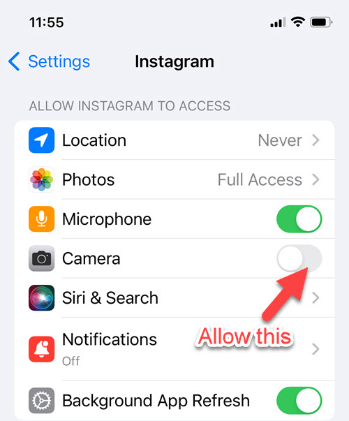How to Enable Camera Access on Instagram (Android and iPhone) - Sysprobs