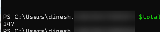 The total count worked for me